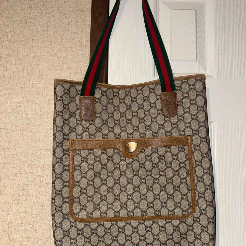 Gucci Beige and Brown Monogram Tote
